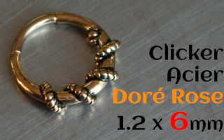 Clicker acier 1.2 x 6 - acier dore Rose