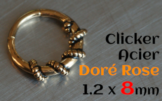 Clicker acier 1.2 x 8 - acier dore Rose