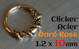Clicker acier 1.2 x 10 - acier dore Rose