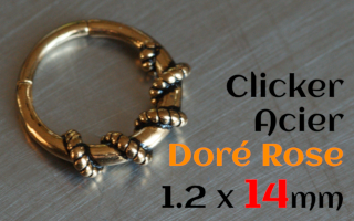 Clicker acier 1.2 x 14 - acier dore Rose