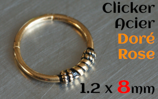 Clicker acier 1.2 x 8 - acier Dore Rose