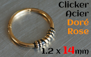 Clicker acier 1.2 x 14 - acier Dore Rose