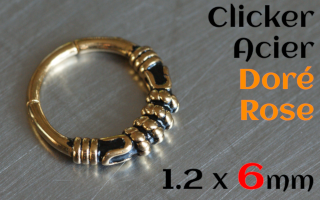 Clicker acier 1.2 x 6 - acier Dore Rose