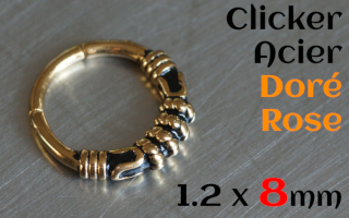 Clicker acier 1.2 x 8 - acier Dore Rose