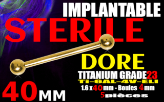 industriel titane Dore sterile 1.6 x 34 - boule 4 mm