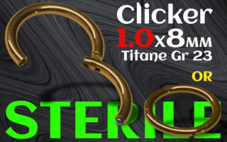Clicker 1.0 x 8 - titane dore - sterile