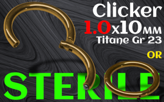 Clicker 1.0 x 10 - titane dore - sterile
