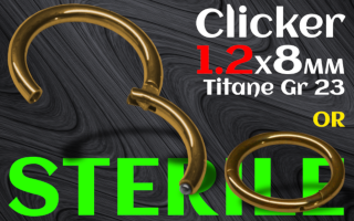 Clicker 1.2 x 8 - titane dore - sterile