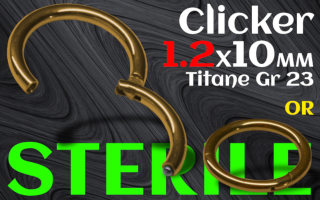 Clicker 1.2 x 10 - titane dore - sterile
