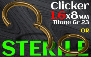 Clicker 1.6 x 8 - titane dore - sterile