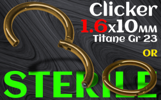 Clicker 1.6 x 10 - titane dore - sterile