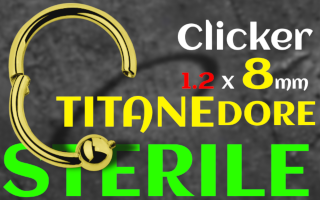 Clicker 1.2 x 8 - titane dore - sterile