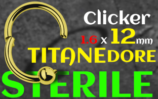Clicker 1.6 x 12 - titane dore - sterile