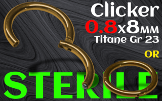 Clicker 0.8 x 8 - titane dore - sterile