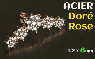 Labret 1.2 x 8 - Acier Dore rose