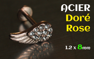 Labret 1.2 x 8 - Acier Dore Rose