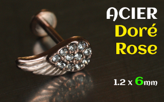 Labret 1.2 x 6 - Acier Dore Rose