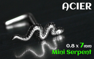 nose studs 0.8 x 7 - Acier - mini serpent