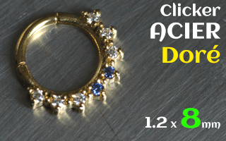 Clicker 1.2 x 8 - acier dore -
