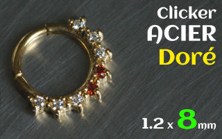 Clicker 1.2 x 8 - acier dore -