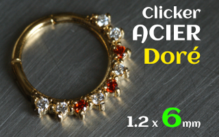 Clicker 1.2 x 6 - acier dore -