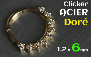 Clicker 1.2 x 6 - acier dore-