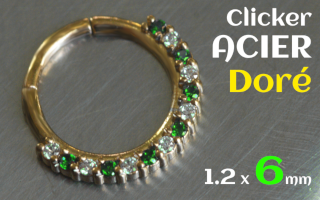 clicker 1.2 x 6 - acier dore - zircon sertis