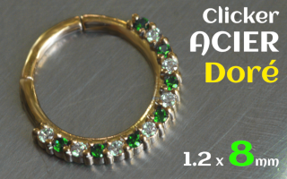 clicker 1.2 x 8 - acier dore - zircon sertis