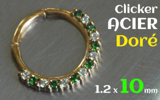 clicker 1.2 x 10 - acier dore - zircon sertis