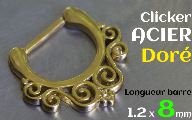 Clicker Acier dore 1.2 x 8 (longueur de barre)