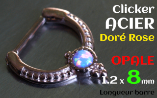 clicker 1.2 x 8 Acier dore rose - opale