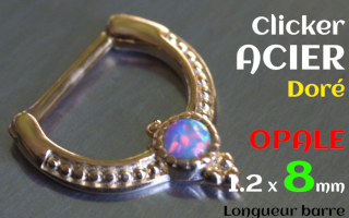 clicker 1.2 x 8 Acier dore - opale