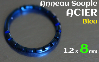Anneau souple Acier 1.2 x 8 Bleu
