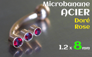 microbananes 1.2 x 8 - acier dore Rose