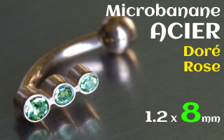 microbananes 1.2 x 8 - acier dore Rose
