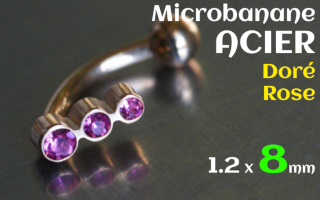 microbananes 1.2 x 8 - acier dore Rose
