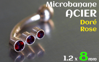 microbananes 1.2 x 8 - acier dore Rose
