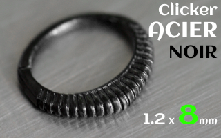 clicker 1.2 x 8 acier noir/FR>