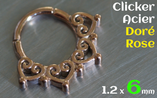 Clicker 1.2x6 Acier dore Rose