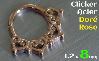 Clicker 1.2x8 Acier dore Rose