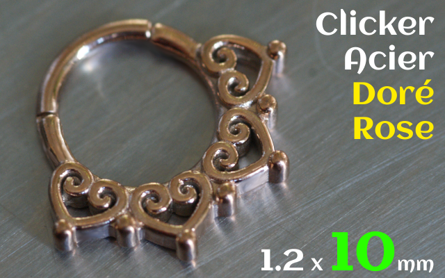 Clicker 1.2x10 Acier dore Rose