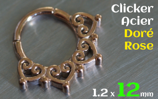 Clicker 1.2x12 Acier dore Rose