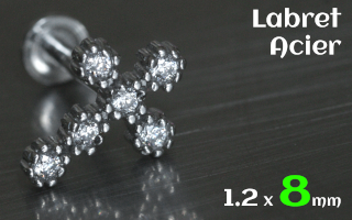 Labret 1.2 x 8 Acier- croix