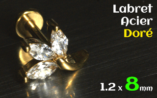 Labret 1.2 x 8 Acier Dore - trefle