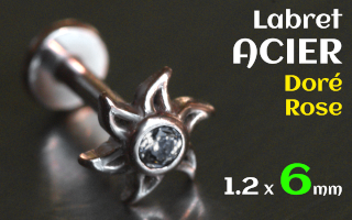 Labret 1.2 x 6 Acier Dore Rose - soleil