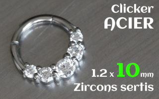 Clicker acier 1.2 x 10 - zircons sertis