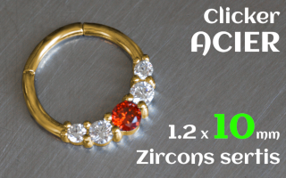 Clicker acier Dore 1.2 x 10 - zircons sertis