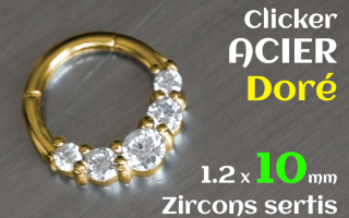 Clicker acier Dore 1.2 x 10 - zircons sertis