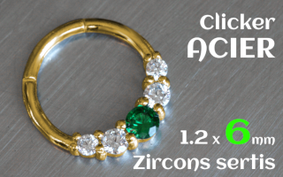 Clicker acier Dore 1.2 x 6 - zircons sertis