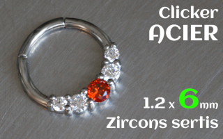 Clicker acier 1.2 x 6 - zircons sertis